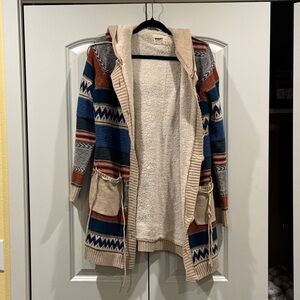 Smash! Multicolor Hooded Cardigan Sweater